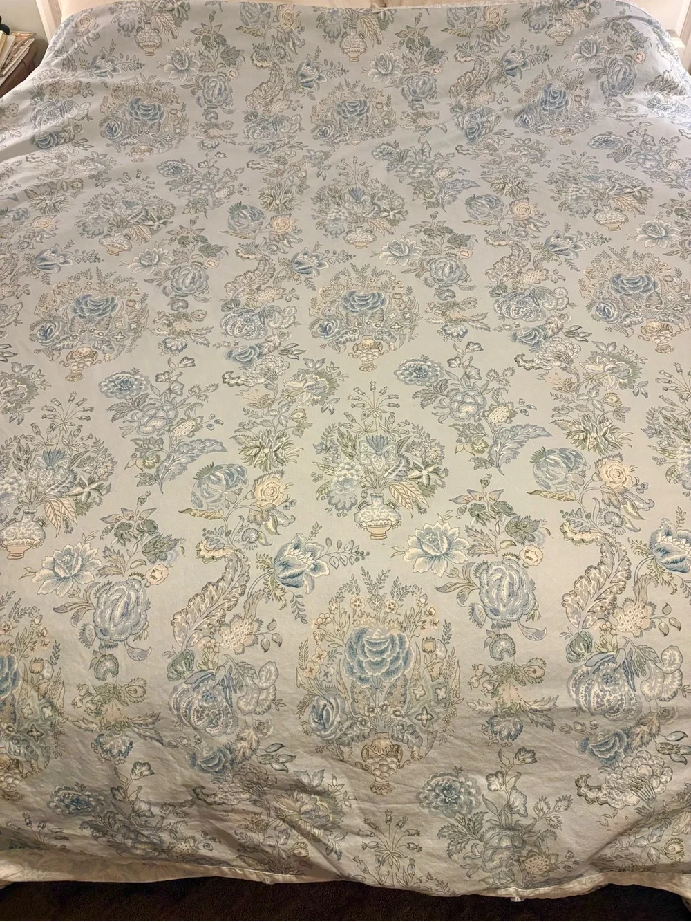 Pottery Barn x Kravet grandiflora floral blue bedding duvet comforter king